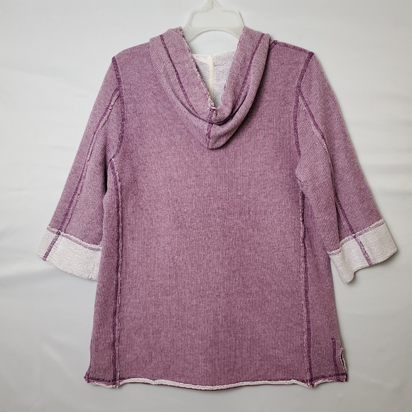 Soft Surroundings Top Just Beachy French Terry Hooded Pullover Size M Purple - Picture 4 of 9